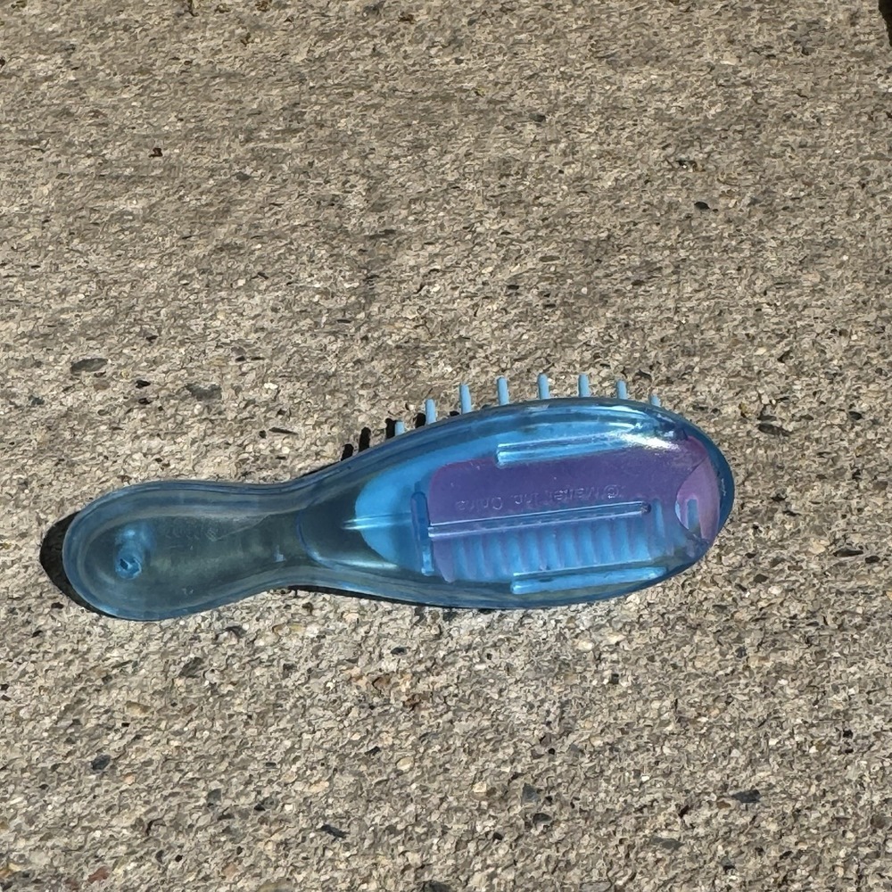 RARE Y2K Barbie Blue Translucent Hair‎ Brush W Mini Comb Inside